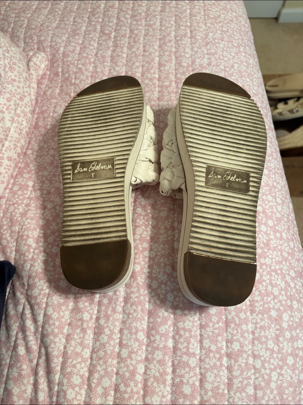 Sam Edelman White Braided Slide Sandals - Picture 4 of 6